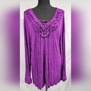 Sexy Long sleeve Purple Blouse